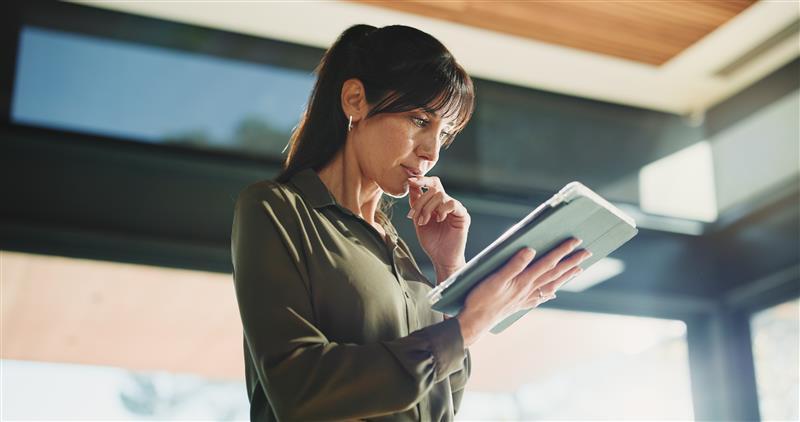Women looking at tablet